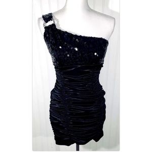 City Triangles Small Dress Black Sequin Rhinestone
